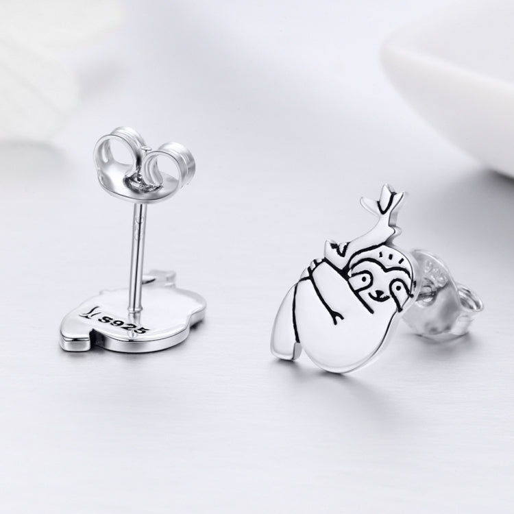 Orecchini di bradipo animale Orecchini semplici in argento sterling, SCE327