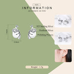 Orecchini di bradipo animale Orecchini semplici in argento sterling, SCE327