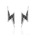 Orecchini a bottone in argento sterling S925 Orecchini con diamanti Lightning Lady, SCE156