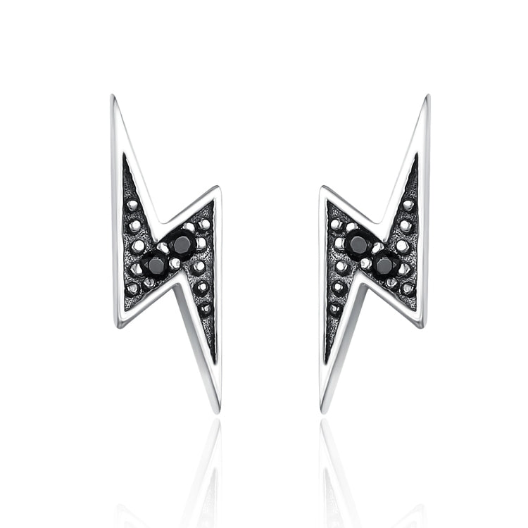Orecchini a bottone in argento sterling S925 Orecchini con diamanti Lightning Lady, SCE156