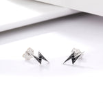 Orecchini a bottone in argento sterling S925 Orecchini con diamanti Lightning Lady, SCE156