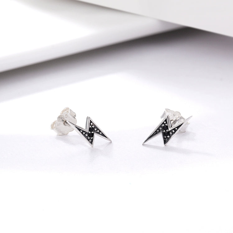 Orecchini a bottone in argento sterling S925 Orecchini con diamanti Lightning Lady, SCE156