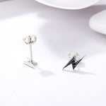 Orecchini a bottone in argento sterling S925 Orecchini con diamanti Lightning Lady, SCE156