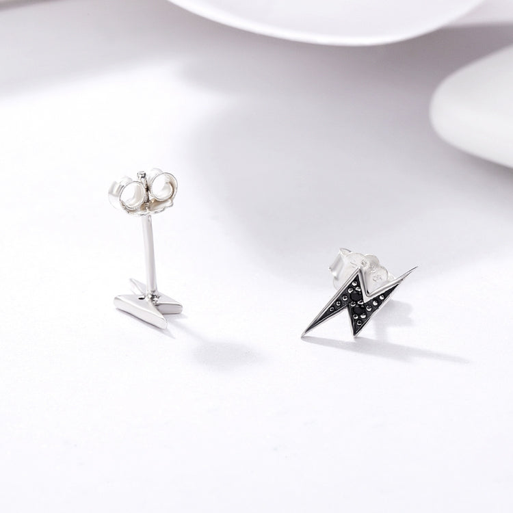 Orecchini a bottone in argento sterling S925 Orecchini con diamanti Lightning Lady, SCE156