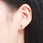 Orecchini a bottone in argento sterling S925 Orecchini con diamanti Lightning Lady, SCE156