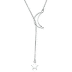 Collana in argento sterling S925 con stelle e luna, SCN108