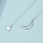 Collana in argento sterling S925 con stelle e luna, SCN108