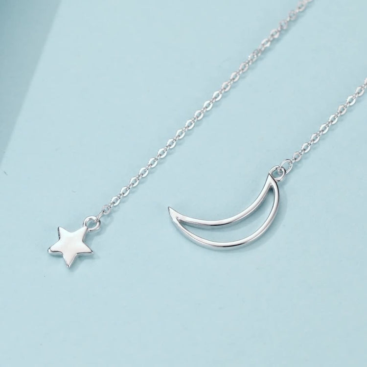 Collana in argento sterling S925 con stelle e luna, SCN108