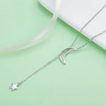 Collana in argento sterling S925 con stelle e luna, SCN108