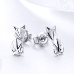 S925 Orecchini animali Gioielli Origami Volpe Orecchini per ragazze in argento sterling, SCE526