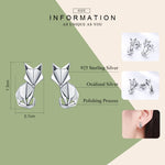 S925 Orecchini animali Gioielli Origami Volpe Orecchini per ragazze in argento sterling, SCE526