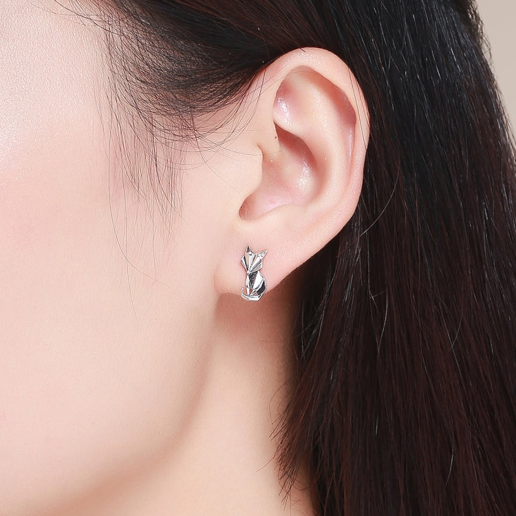 S925 Orecchini animali Gioielli Origami Volpe Orecchini per ragazze in argento sterling, SCE526