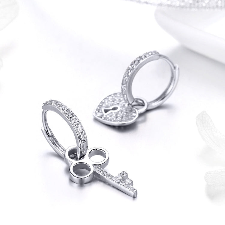 Orecchini con chiusura a chiave Orecchini semplici in argento sterling S925 placcati in platino, CE577