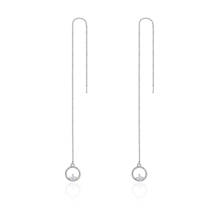 Orecchini a bottone in argento sterling S925 con zircone