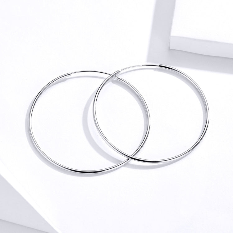 Orecchini a cerchio grande Orecchini semplici in argento sterling S925 placcato platino, SCE711