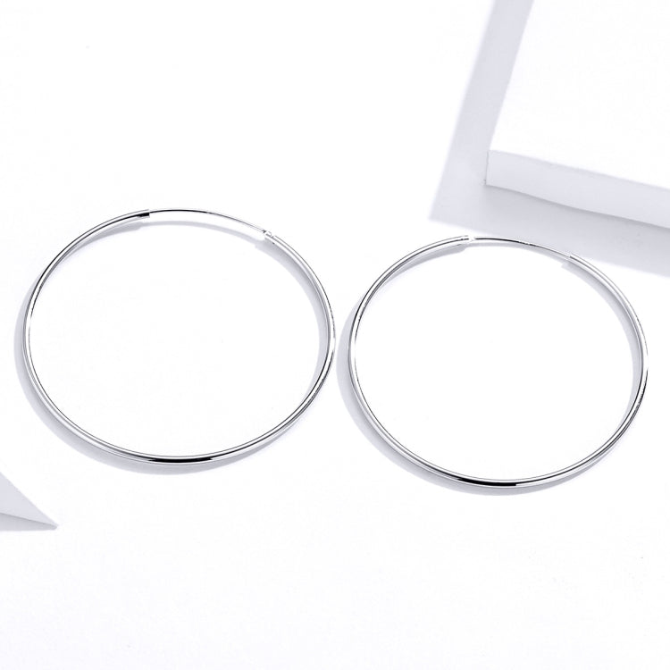 Orecchini a cerchio grande Orecchini semplici in argento sterling S925 placcato platino, SCE711