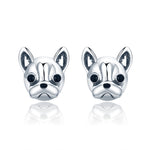 Orecchini animali in argento sterling S925 Orecchini in argento semplice Bulldog, SCE283