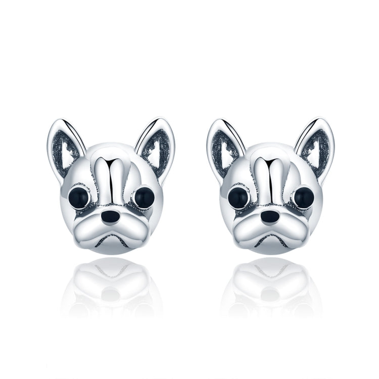 Orecchini animali in argento sterling S925 Orecchini in argento semplice Bulldog, SCE283