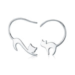 Orecchini in argento sterling Naughty Cat S925, SCE073