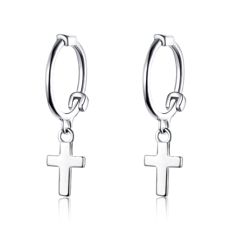 Orecchini a croce Orecchini in argento sterling placcato platino S925 Orecchini semplici da donna per uomo, SCE547