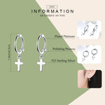 Orecchini a croce Orecchini in argento sterling placcato platino S925 Orecchini semplici da donna per uomo, SCE547