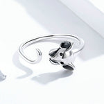 Anello aperto in argento sterling S925 Anello con ratto zodiacale di Capodanno, SCR632