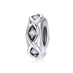 Perline sciolte del braccialetto fai da te con perline di zirconi in argento sterling S925, SCC1153
