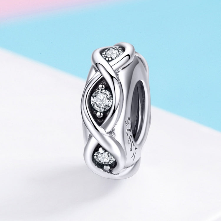 Perline sciolte del braccialetto fai da te con perline di zirconi in argento sterling S925, SCC1153