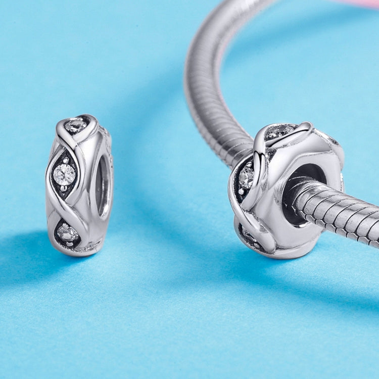 Perline sciolte del braccialetto fai da te con perline di zirconi in argento sterling S925, SCC1153