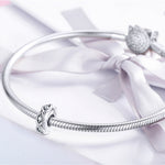 Perline sciolte del braccialetto fai da te con perline di zirconi in argento sterling S925, SCC1153