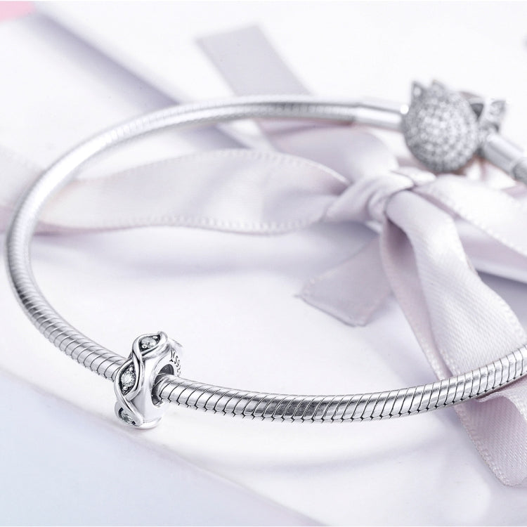 Perline sciolte del braccialetto fai da te con perline di zirconi in argento sterling S925, SCC1153