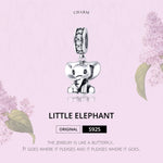 Accessori per bracciale fai da te con ciondolo elefante animale in argento sterling S925