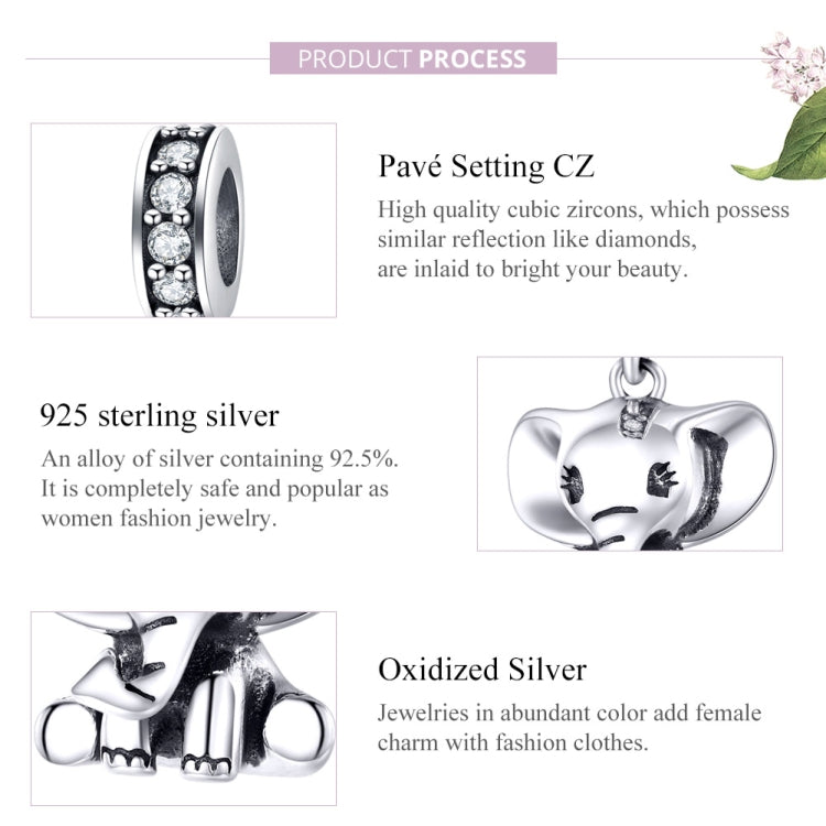 Accessori per bracciale fai da te con ciondolo elefante animale in argento sterling S925