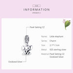 Accessori per bracciale fai da te con ciondolo elefante animale in argento sterling S925