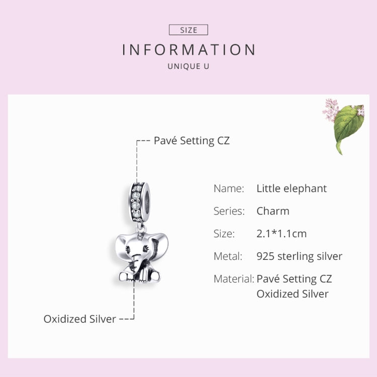 Accessori per bracciale fai da te con ciondolo elefante animale in argento sterling S925