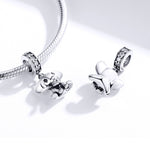 Accessori per bracciale fai da te con ciondolo elefante animale in argento sterling S925