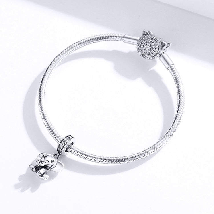 Accessori per bracciale fai da te con ciondolo elefante animale in argento sterling S925