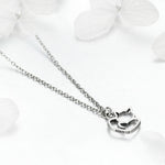 Collana da donna in argento sterling S925 con simpatico gatto con collana in argento semplice intarsiato con zirconi, SCN188