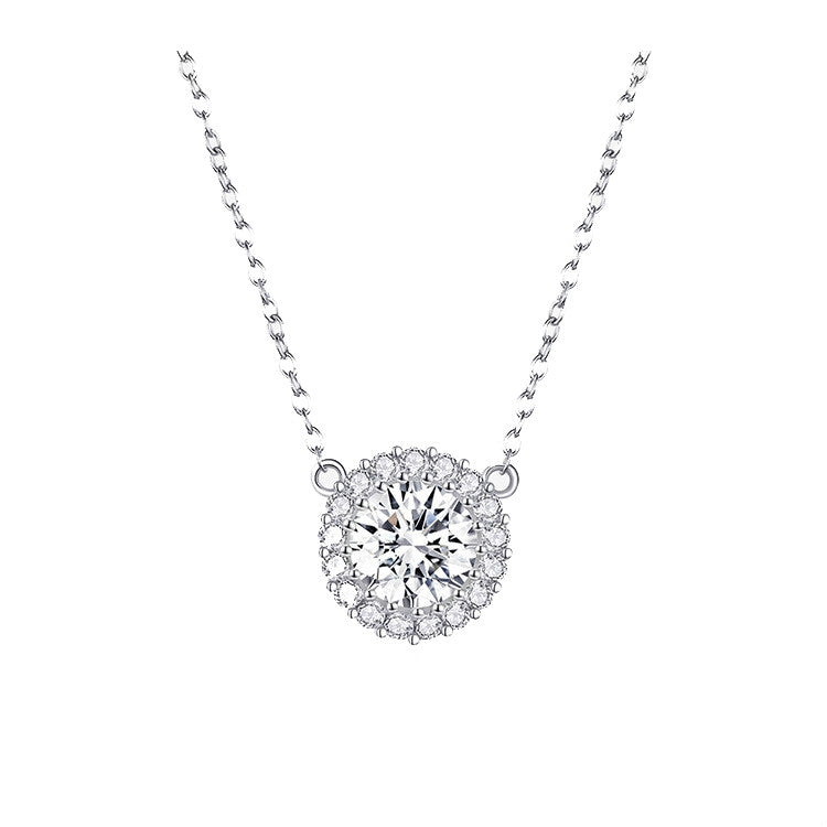 Collana donna argento 925 con zirconi placcata platino