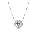 Collana con zirconi placcati in platino Collana semplice da donna in argento sterling S925, SCN345