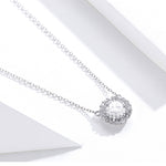 Collana con zirconi placcati in platino Collana semplice da donna in argento sterling S925, SCN345