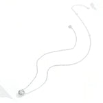Collana con zirconi placcati in platino Collana semplice da donna in argento sterling S925, SCN345