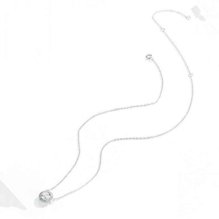 Collana con zirconi placcati in platino Collana semplice da donna in argento sterling S925, SCN345