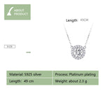 Collana con zirconi placcati in platino Collana semplice da donna in argento sterling S925, SCN345