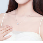 Collana con zirconi placcati in platino Collana semplice da donna in argento sterling S925, SCN345