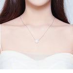 Collana con zirconi placcati in platino Collana semplice da donna in argento sterling S925, SCN345