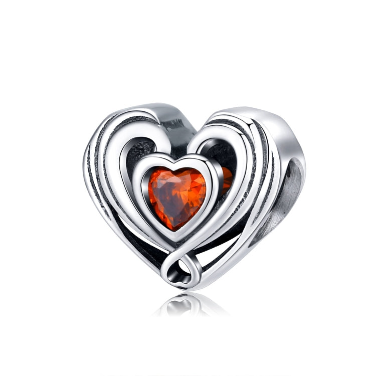 Perline in argento sterling a forma di cuore S925