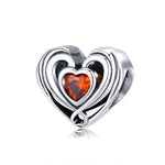 Accessori per bracciale fai da te con perline sciolte in argento sterling a forma di cuore S925, SCC1472