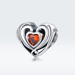 Accessori per bracciale fai da te con perline sciolte in argento sterling a forma di cuore S925, SCC1472
