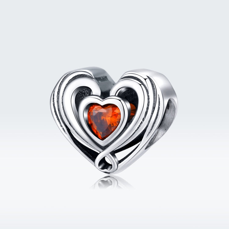 Accessori per bracciale fai da te con perline sciolte in argento sterling a forma di cuore S925, SCC1472